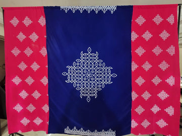 Sharu Space Micro Velvet Royal Blue and Pink Kollam Backdrop