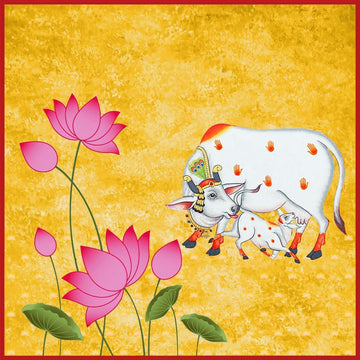 Sharu Space Premium Satin Yellow Cow Backdrop 8ftx8ft