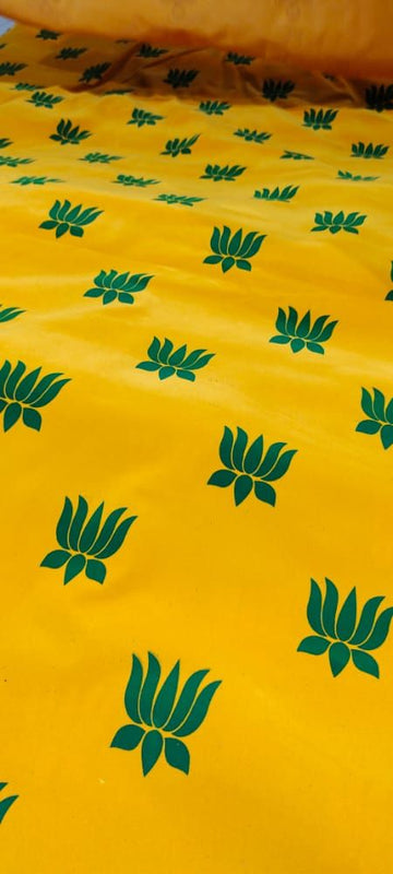 Sharu Space Yellow Velvet with Lotus Backdrop 8ftx4.5ft