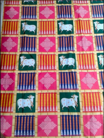 Sharu Space 8ftx4.5ft Satin Cow with Kollam Backdrop, Red/ Pink