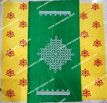 Sharu Space 8X8 Feet Crushed Satin Backdrop 12, Yellow/ Green