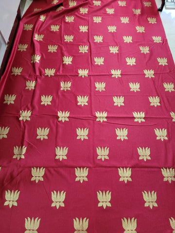 Sharu Space Satin Maroon Backdrop with Gold Lotus - 8ftx4ft
