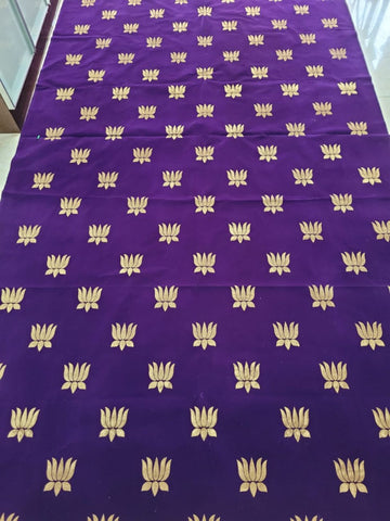 Sharu Space Velvet Purple Backdrop with Gold Lotus - 8ftx4.5ft