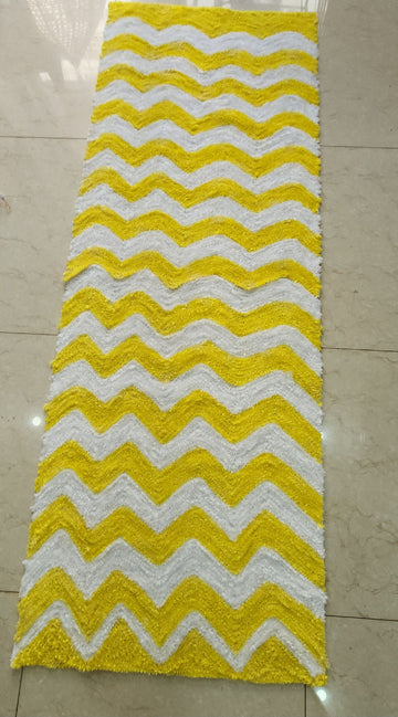 Sharu Space White & Yellow Fur Zig Zag Backdrop - 8ftx3ft