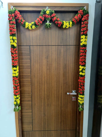 Sharu Space Rose Door toran, Orange/Yellow