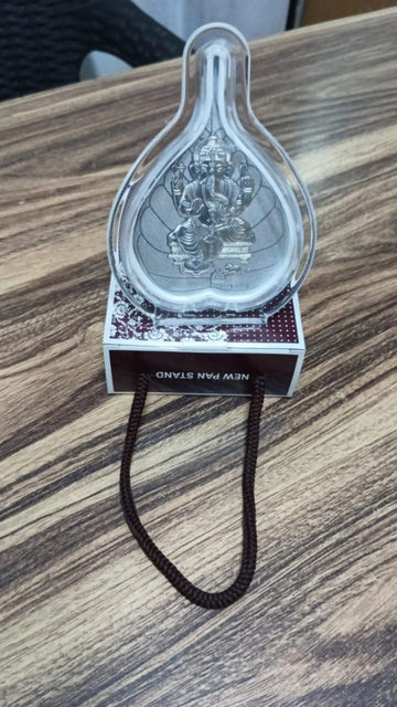Leaf Shape Silver Ganesh