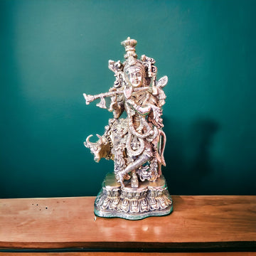 Sharu Space Brass Cow Krishna - 18