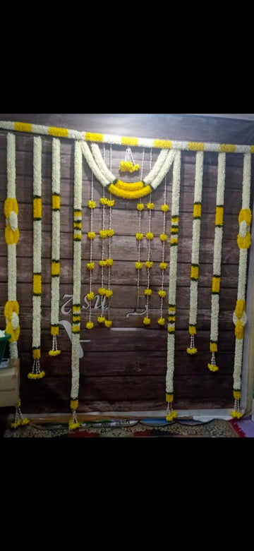 Sharu Space Fabric Strings White & Yellow Combo Set