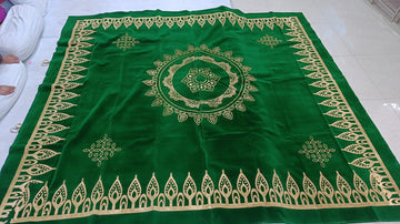 Sharu Space Velvet Green Round Print Backdrop - 8ftx9ft