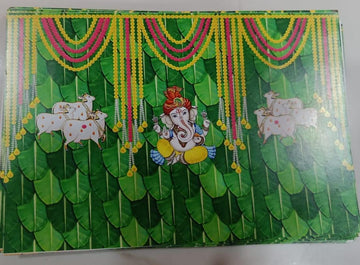 Sharu Space Satin Banana Ganesh with Cow Print backdrop - 10ftx8ft