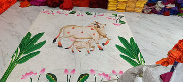 Sharu Space Satin Premium Cow Calf Backdrop - 8ftx8ft