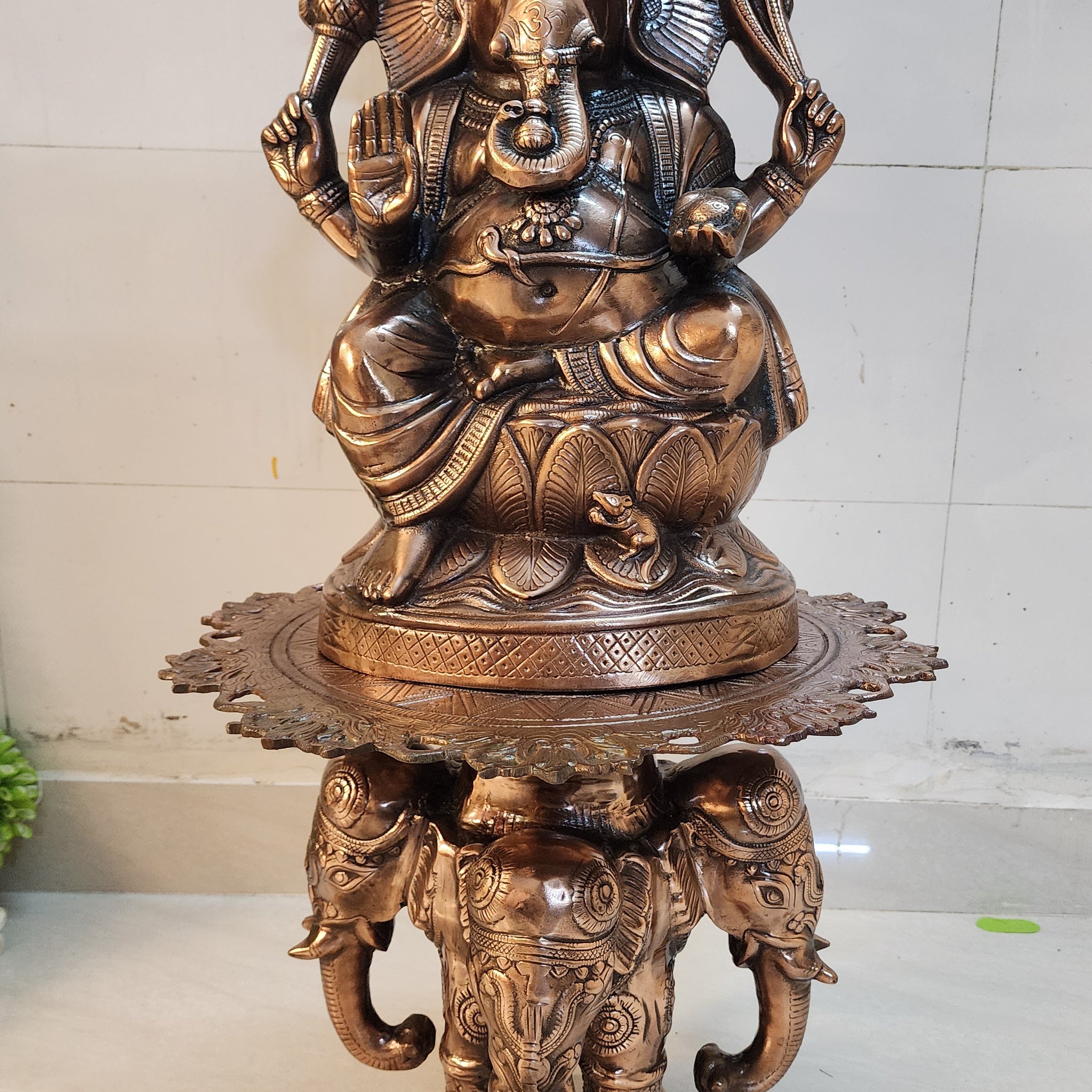Sharu Space Ganesh Idol 26" with Elephant Stand