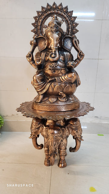 Sharu Space Ganesh Idol 26" with Elephant Stand