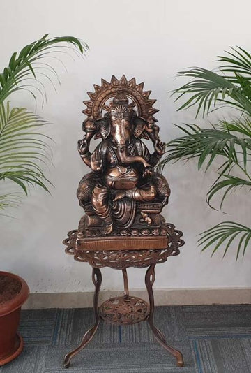 Sharu Space Black Metal Ganesha