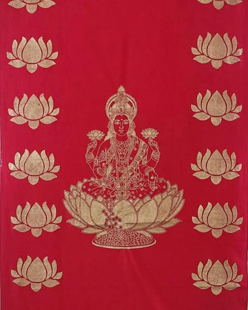 Sharu Space Red Velvet Lakshmi Devi Backdrop 8ftx4.5ft
