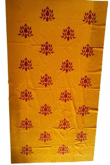 Sharu Space 4.5ft×8ft Micro Velvet with Lotus, Yellow