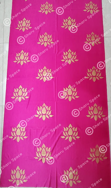 Sharu Space Pink with Gold Lotus Backdrop - 8ftx4ft