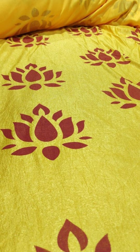 Sharu Space Crushed Satin Lotus Print Backdrop