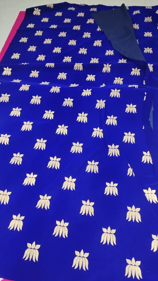Sharu Space Blue Velvet with Lotus Backdrop 8ftx4.5ft