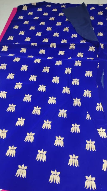 Sharu Space Blue Velvet with Lotus Backdrop 8ftx4.5ft