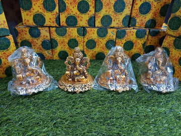 Sharu Space White Metal Ganesh Idol