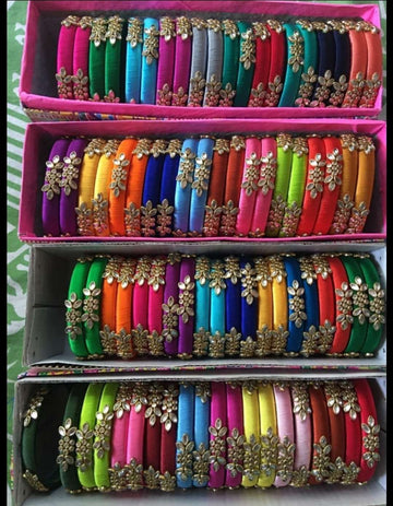 Sharu Space Silk Thread Bangles Pair