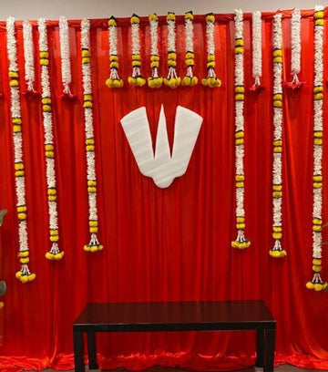 Sharu Space Red Namam Combo with Flowers