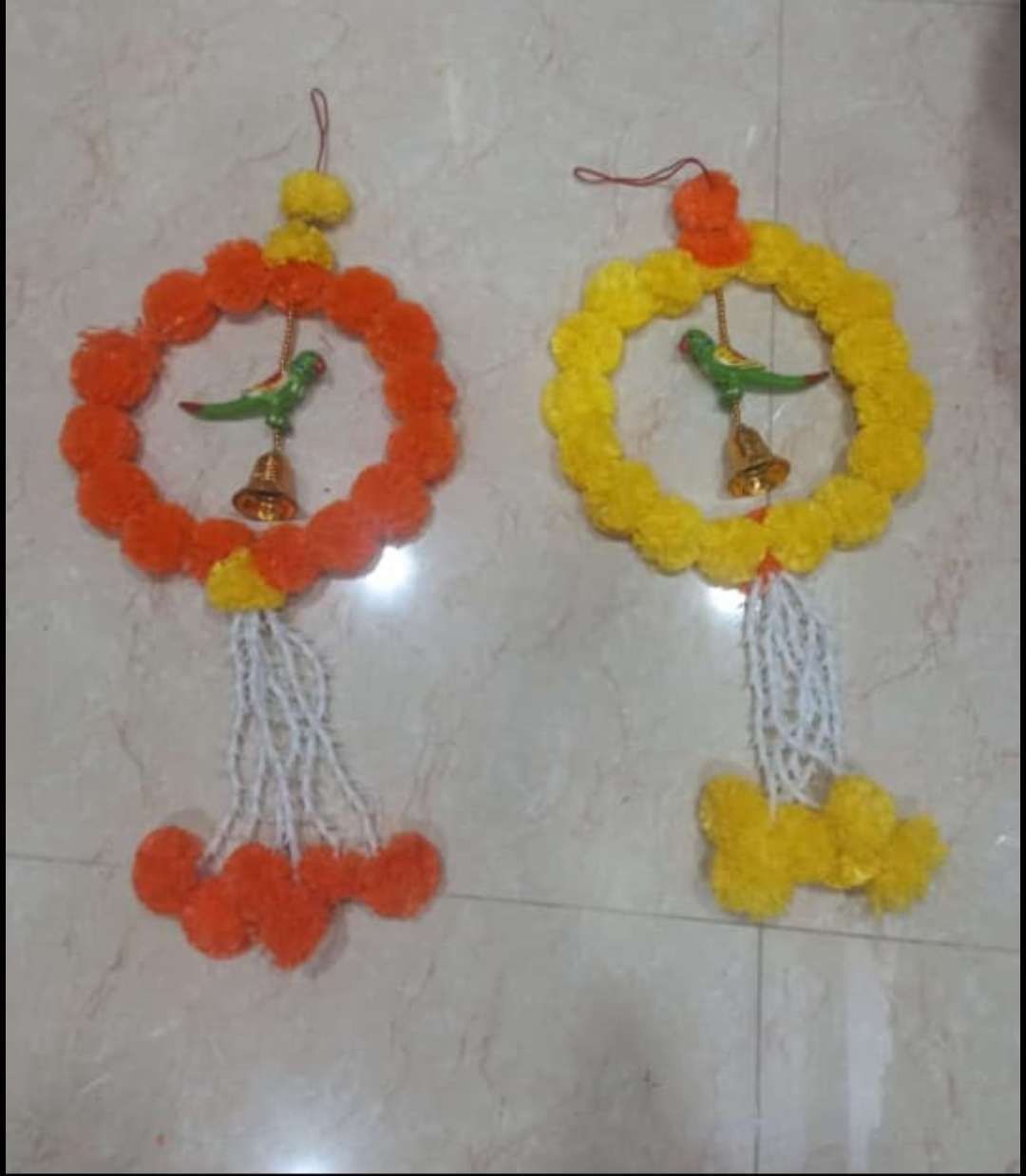 Sharu Space Mariegold Round Frame with Parrot Hangings Pair