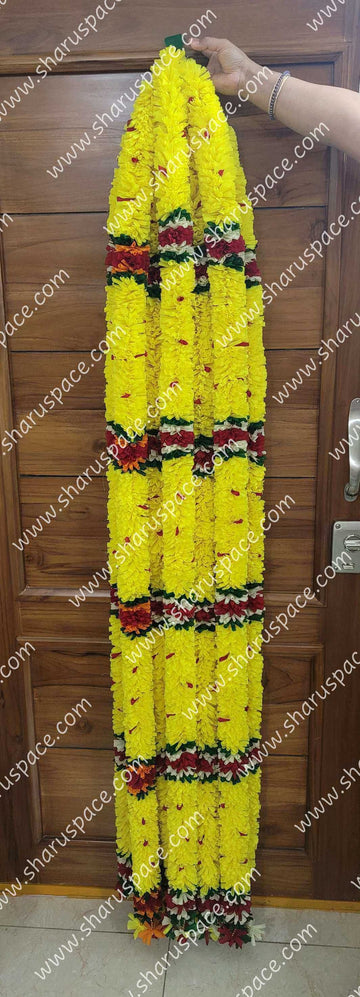 Sharu Space Cloth Flower Strings Pair - 6ft (Yellow)