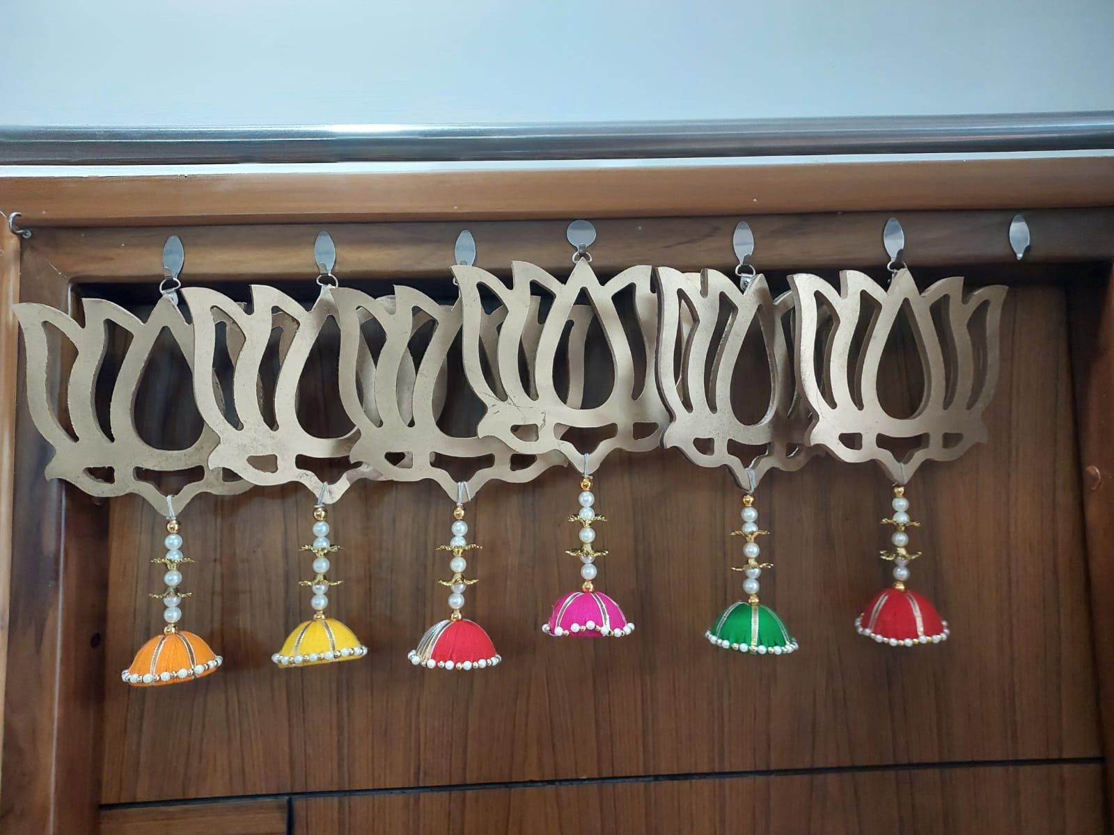 Sharu Space Mdf Lotus Strings with Hangings Pair