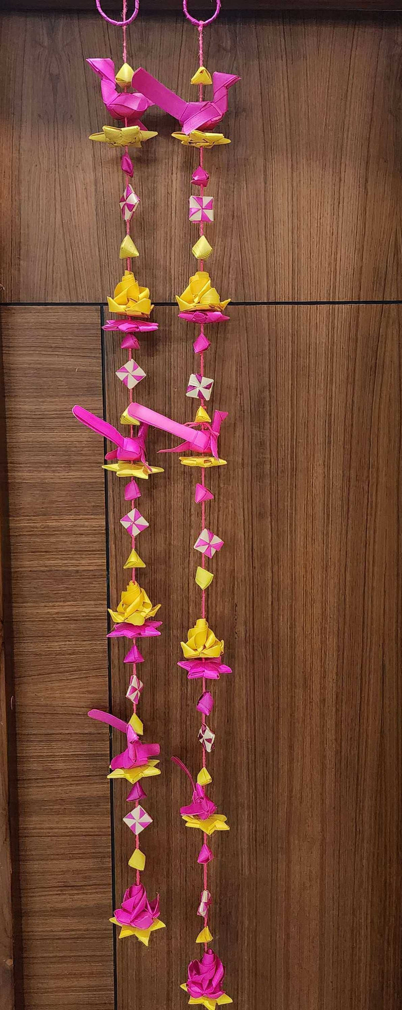 Sharu Space Palm Leaf Hangings Pair Pink - 5ft