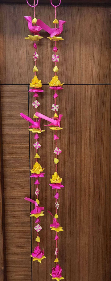 Sharu Space Palm Leaf Hangings Pair Pink - 5ft