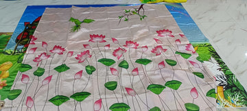 Sharu Space Premium Satin Parrot with Lotus Backdrop 8ftx8ft