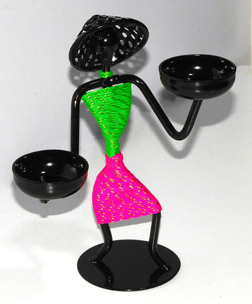 Metal Lady Tea Light Holder