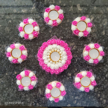 Foam Flower Rangoli Diya Mat - 5