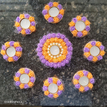 Foam Flower Rangoli Diya Mat - 2