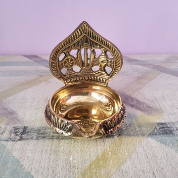 Sharu Space Brass Kubera Shanku Chakra Namam Diya