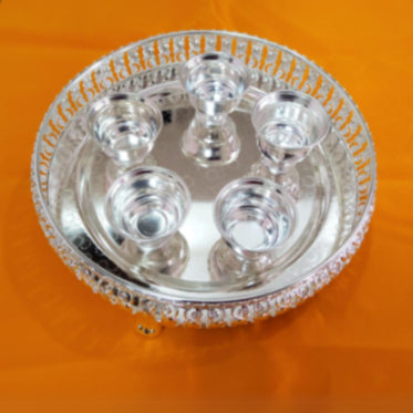 Sharu Space German Silver Tray with 5 Small Bowls