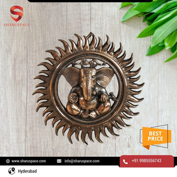 Sharu Space Med Chakram Ganesh Plate - 16"