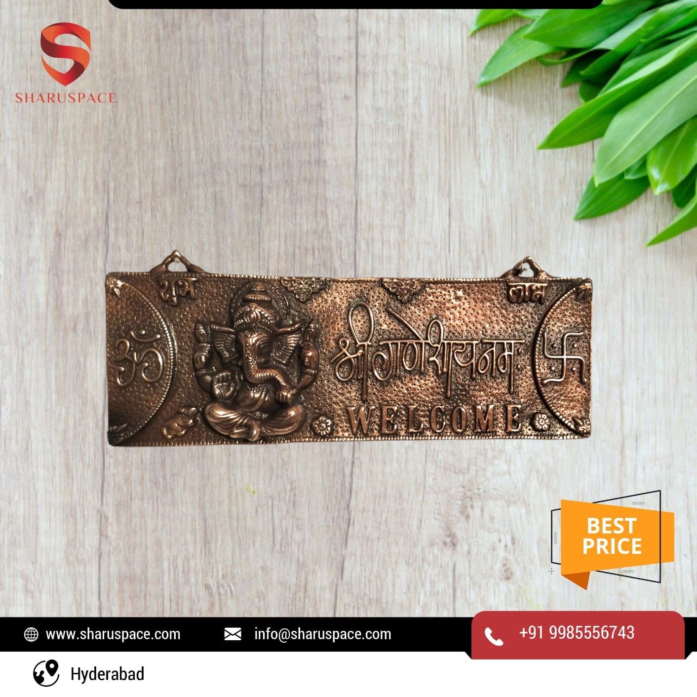Sharu Space Big Welcome Ganesh Plate - 16"