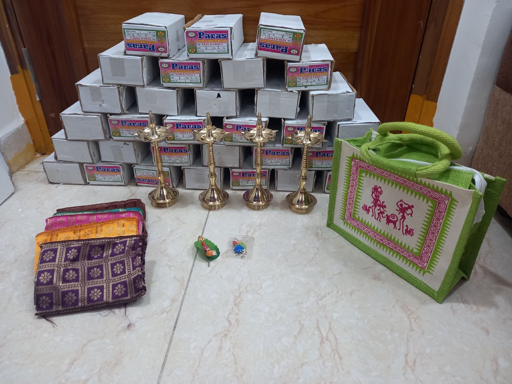Sharu Space Premium Brass Diya Combo Gift Set